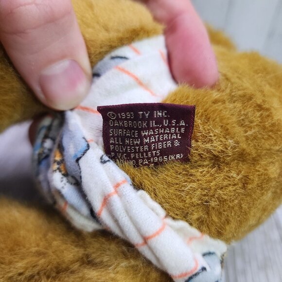 Vintage TY Attic Treasures Precious Teddy Bear Plush Beanie Baby with Tag - Picture 8 of 10